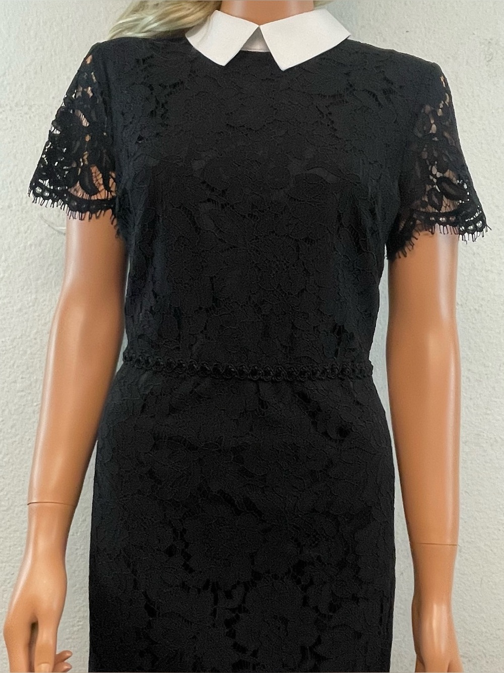Karl Lagerfeld Black Lace Short Sleeve Dress Women’s Size 6